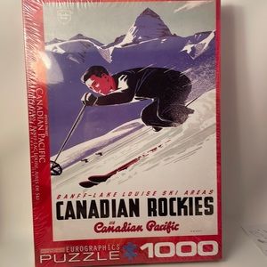 Puzzle 1000 pieces vintage ski poster Canadian Rockies Banff Ewart Jigsaw